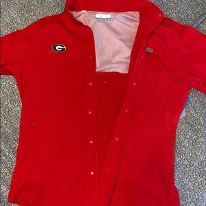 UGA Columbia PFG Button Up Shirt
